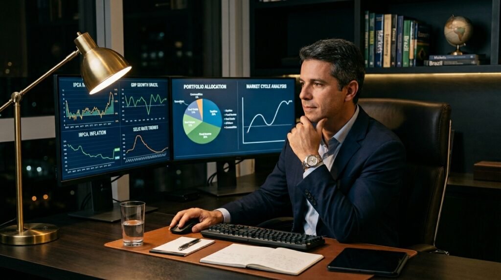 Imagem conceitual que abre o guia sobre alocação de ativos por ciclo econômico