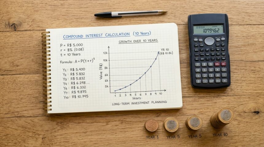 Juros compostos na prática quanto R$ 500 por mês vira em 10, 20 e 30 anos com simulações reais