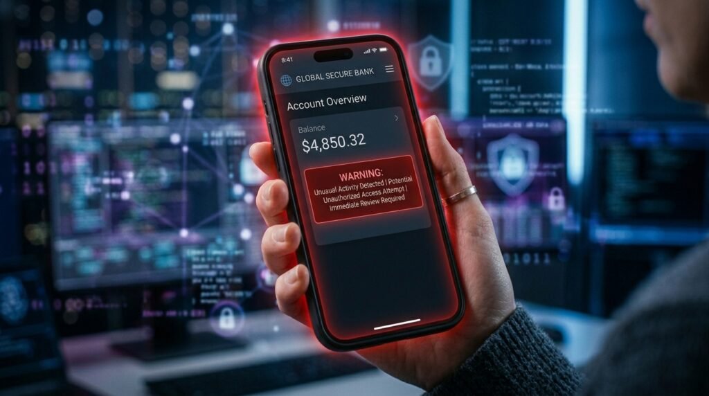 Imagem que representa o tema segurança digital no banco pelo celular