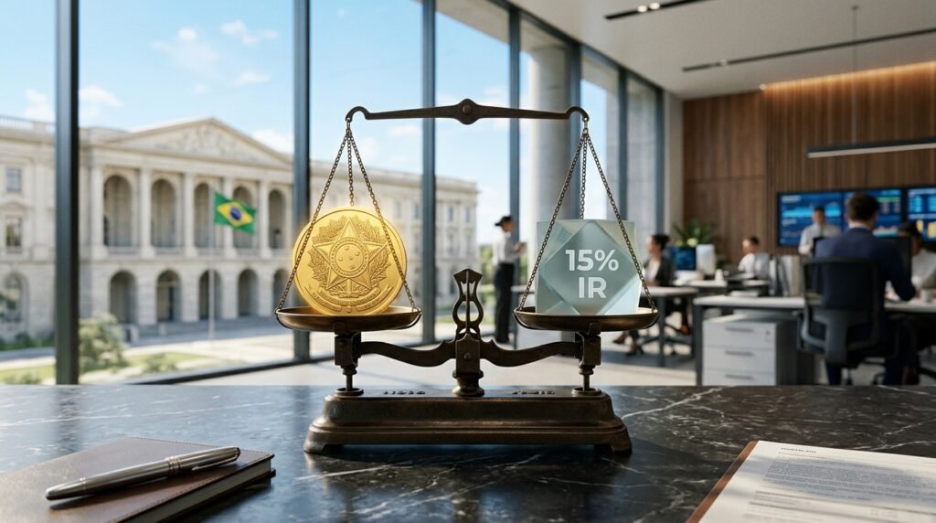 Composição financeira que ilustra imposto de Renda no Tesouro Direto