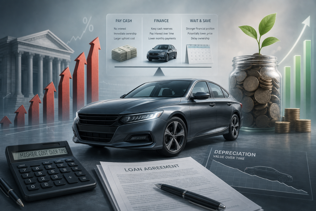 Ilustração editorial do artigo sobre financiar carro vale a pena