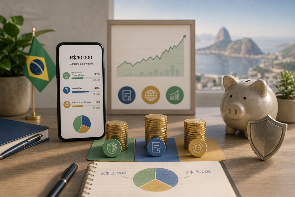 Imagem conceitual que abre o guia sobre como investir R$ 10 mil com segurança e