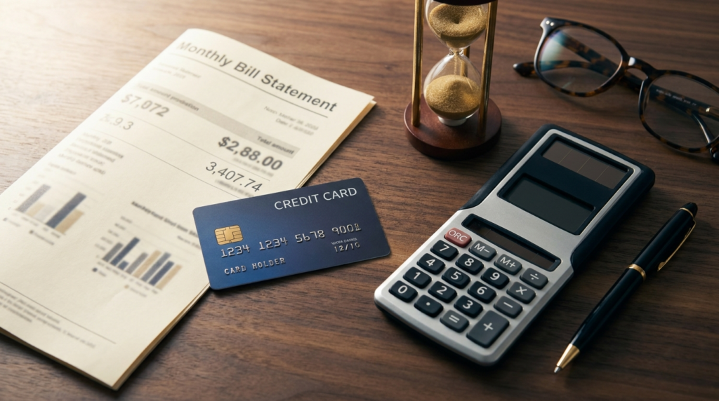 Composição financeira que ilustra rotativo do cartão de crédito